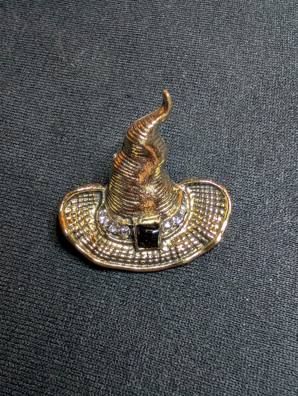 Gold Witch Hat Brooch Pin - Fashion Accessory